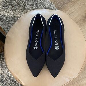 Rothy's Black Pointed Knit Ballet Flat size 6.5